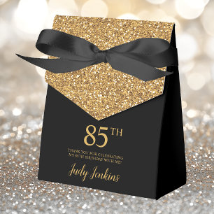 Ballotins Remerciement paillettes or 85e anniversaire