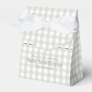 Ballotins Remerciement pour Baby Shower Arc Sage Vert Gingha