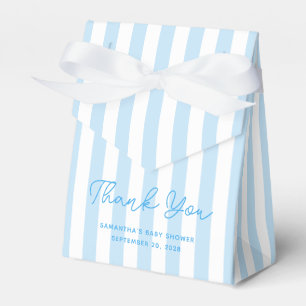Ballotins Remerciement pour Baby Shower avec rayures bleu pâ