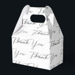 Ballotins Remerciement Texte sur blanc<br><div class="desc">Calligraphie noire THANK YOU en police fancy sur fond blanc.
La couleur de fond peut être modifiée.</div>