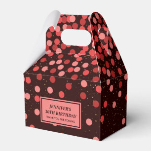 Ballotins Remerciements chic confettis noirs et rouges