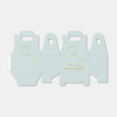 Ballotins Remerciements | Coeurs d'or | Mariage bleu doux (Déplié)