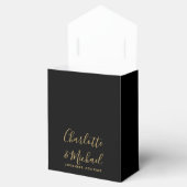 Ballotins Remerciements de mariage chic noir et or écriture (Ouvert)