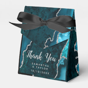 Ballotins Remerciements de mariage Turquoise et Agate Argent