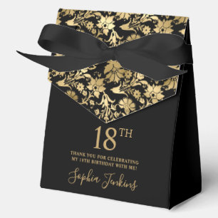 Ballotins Remerciements Fleuris Or 18e Anniversaire