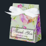 Ballotins Remerciements floraux élégants à l'aquarelle rose<br><div class="desc">Cette boîte de remerciement fleurie rose romantique est parfaite pour tout mariage de jardin,  botanique,  floral,  romantique,  en plein air,  rustique,  vintage,  bohème ou formel.</div>
