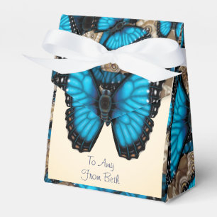 Ballotins Remous bleu customisé de papillon de Morpho