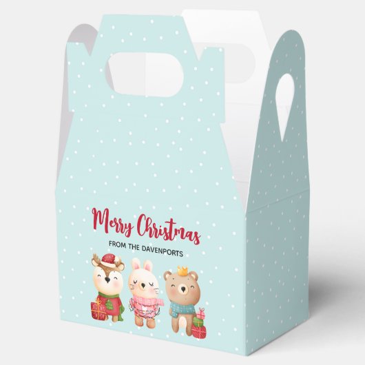 Ballotins Rennes, ours et lapin Joyeux Noël (Ouvert)