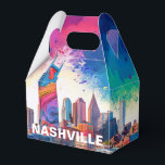 Ballotins Résumé artistique de la ligne d'horizon de Nashvil<br><div class="desc">Ajoutez une touche moderne à votre événement avec cette boîte de faveur présentant une œuvre d'art abstrait de la ligne d'horizon de Nashville. Parfait pour les mariages,  les fêtes ou les cadeaux d'entreprise.</div>