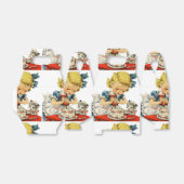 Ballotins Rétro Anniversaire Fille Cake Cat Enfants Artwork (Déplié)