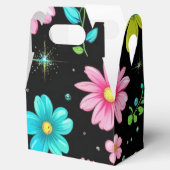 Ballotins Retro Black colorful Flowers Pattern Birthday part (Ouvert)