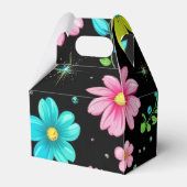 Ballotins Retro Black colorful Flowers Pattern Birthday part (Verso)