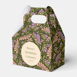 Ballotins Retro Boho Green Cute Floral Custom 50e anniversai