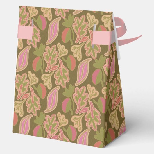 Ballotins Retro leaves in bohem patterndesign Favor Box (Verso)
