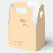 Ballotins Rétro moderne | Orange Cream Wedding Favor Box (Ouvert)