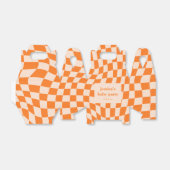 Ballotins Retro Orange Abstract Checkerboard Baby Shower (Déplié)
