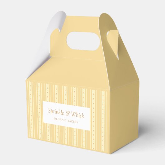 Ballotins Retro Yellow And Orange Heart Stripes Bakery (Verso)