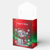 Ballotins Rhinestones Snowman Holiday Favor Box (Ouvert)