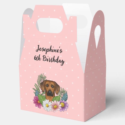 Ballotins Rhodesian Ridgeback Chien Et Fleurs Anniversaire F (Ouvert)