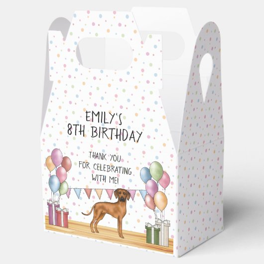 Ballotins Rhodesian Ridgeback Chien Pastel Anniversaire Merc (Ouvert)