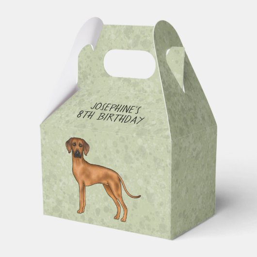 Ballotins Rhodesian Ridgeback mignon chien Brown avec texte  (Arrière)