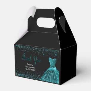 Ballotins Robe Bleu sarcelle Faux Paillettes Quinceanera