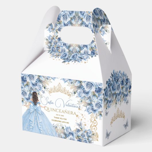 Ballotins Robe de Luxe Bébé Bleu Or Papillon Princesse (Recto)