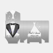 Ballotins Robe Et Tuxedo Design Mariage Favor Box (Déplié)
