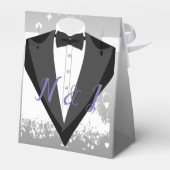 Ballotins Robe Et Tuxedo Design Mariage Favor Box (Arrière)