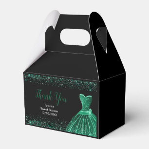 Ballotins Robe vert foncé Faux paillettes Sweet 16 Anniversa