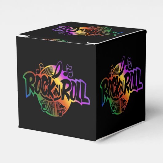 Ballotins Rock and Roll Rainbow Music Motif Cube Ballotin (Verso)