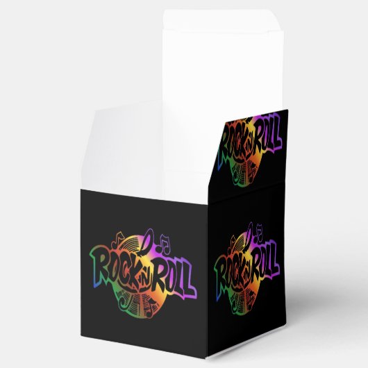 Ballotins Rock and Roll Rainbow Music Motif Cube Ballotin (Ouvert)