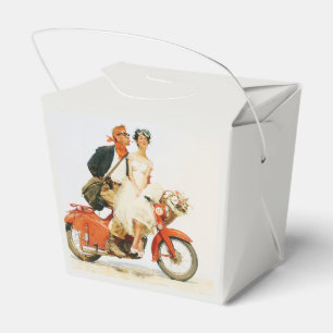 Ballotins Romance Vintage sur un Scooter Rouge