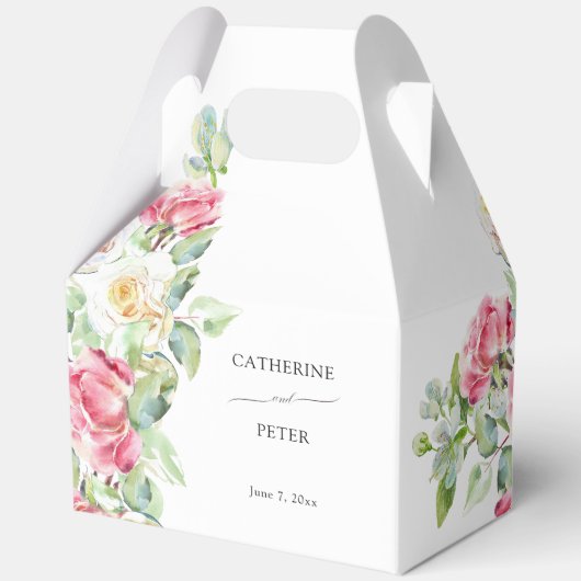 Ballotins Romantic Blush Pink/Ivory Watercolor Roses Wedding (Recto)
