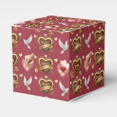 Ballotins Romantic Maroon Pattern Doves Hearts Emblem (Verso)