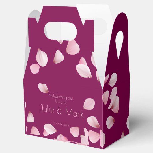 Ballotins Romantic Pink Petals Wedding Gable (Ouvert)