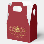 Ballotins Romantic red gold elegant monogramme wedding  (Ouvert)