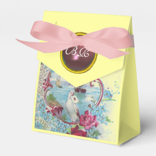 BALLOTINS ROMANTICA ÉLÉGANT MARIAGE ROSE GEM MONOGRAM JAUNE