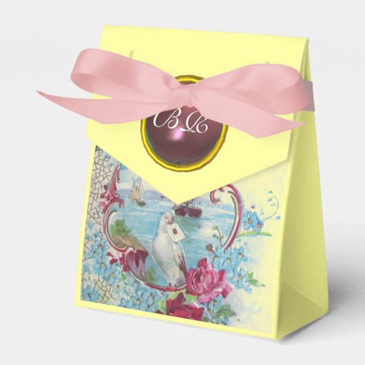 BALLOTINS ROMANTICA ÉLÉGANT MARIAGE ROSE GEM MONOGRAM JAUNE (Verso)