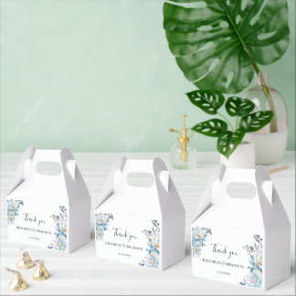 Ballotins Romantique bleu poussiéreux Fleurs Merci Mariage