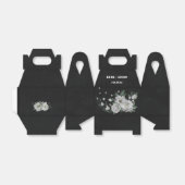 Ballotins romantique fleurs blanches verdure mariage noir (Déplié)