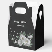 Ballotins romantique fleurs blanches verdure mariage noir (Ouvert)