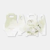 Ballotins romantique fleurs blanches vert feuille mariage (Déplié)