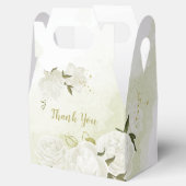 Ballotins romantique fleurs blanches vert feuille mariage (Ouvert)