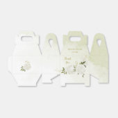 Ballotins romantique fleurs blanches vert feuille mariage (Déplié)