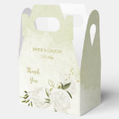 Ballotins romantique fleurs blanches vert feuille mariage (Ouvert)