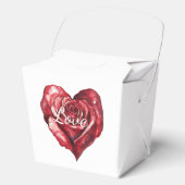 Ballotins Romantique Rose rouge Mariage de coeur floral (Recto)