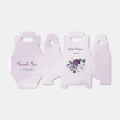 Ballotins Romantique violet fleurs blanches mariage (Déplié)