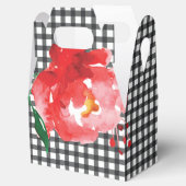 Ballotins Rose aquarelle noir blanc Gingham Check Gable (Ouvert)