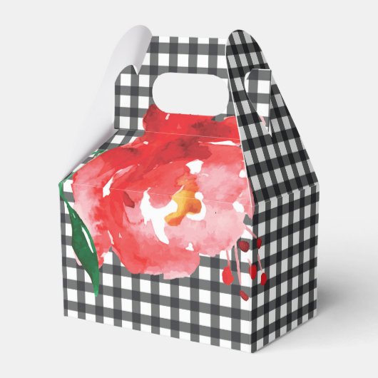 Ballotins Rose aquarelle noir blanc Gingham Check Gable (Verso)